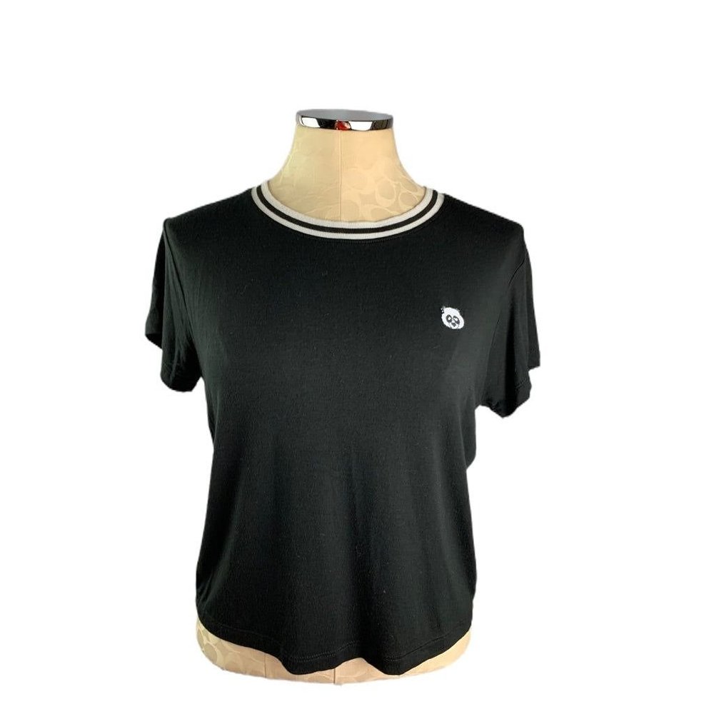 Medium L.A. Hearts Junior Women's Black Panda Crop‎ Tshirt Soft Lightweight